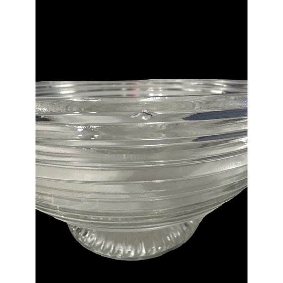 Vintage 1938-43 Anchor Hocking clear Manhattan large footed fruit bowl FLAW - Picture 3 of 6